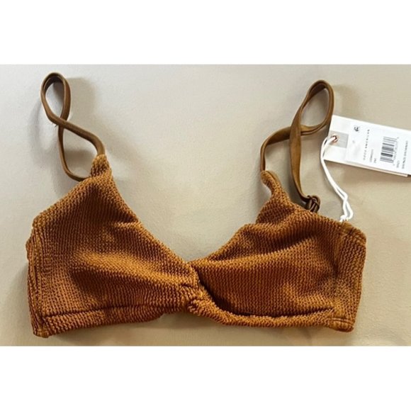 NWT Good American Bronze Crinkle always fit twist top small - Picture 4 of 7